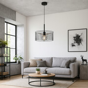 Czarna lampa wisząca do salonu w stylu loftowym CLIZA LOFT