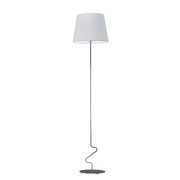 Nowoczesna lampa stojąca do czytania w sypialni SURAT z jasnoszarym abażurem
