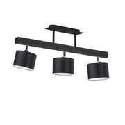 Czarny 3-płomienny plafon z drewna HOLLYWOOD