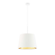 Biała lampa wisząca z abażurem ze złotym wnętrzem SARI GOLD