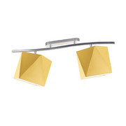2-punktowa lampa sufitowa na listwie z regulacją światła CORONA z musztardowymi abażurami