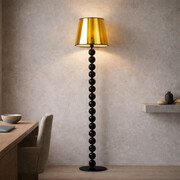 Czarna lampa stojąca z kulkami do sypialni glamour BANGKOK MIRROR