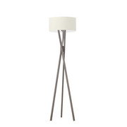 Szara lampa stojąca z kremowym abażurem ELX
