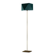 Lampa podłogowa w stylu japandi ANKARA z abażurem w kolorze zieleni butelkowej