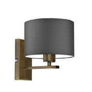 Grafitowy kinkiet ścienny LED do salonu ELVORA z abażurem