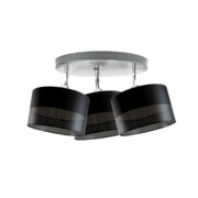 3-płomienna lampa sufitowa do sypialni DAKOTA GLAM z czarnymi, regulowanymi abażurami