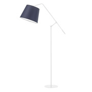 Biała lampa podłogowa do czytania w łóżku FOYA z abażurem