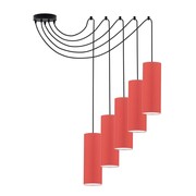 Czerwona lampa wisząca typu pająk VIZELA T5