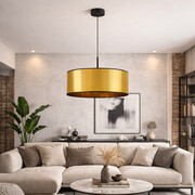 Złota lampa wisząca do salonu glamour SINTRA MIRROR fi - 50 cm