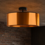 Stylowy plafon sufitowy w czarno-miedzianej kolorystyce WENECJA MIRROR fi - 60 cm