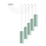 Żyrandol kaskadowy z miętowymi kloszami VIZELA T5