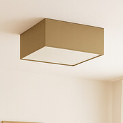 Nowoczesna lampa sufitowa do salonu ALABAMA z beżowym abażurem 40x40 cm