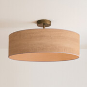 Skandynawska lampa sufitowa z dużym abażurem do sypialni WENECJA ECO fi - 60 cm - kolor orzechowy