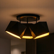 Czarna 3 punktowa lampa sufitowa MINORKA GOLD