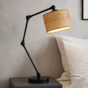 Lampka nocna LED z regulacją kąta świecenia ASMARA ECO nowoczesna lampka stołowa z abażurem