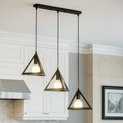 Lampa wisząca czarna 3 punktowa na belce SCALA