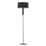 Czarna lampa podłogowa z miękkim w dotyku abażurem BERMUDY VELUR