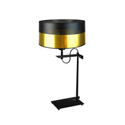 Designerska lampka nocna do czytania w sypialni ALASKA GLAM czarno - złota
