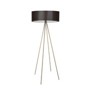 Klasyczna lampa podłogowa do salonu IBIZA z brązowym abażurem