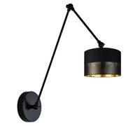 Lampa ścienna na wysięgniku w stylu glamour czarna TESNUS GLAM