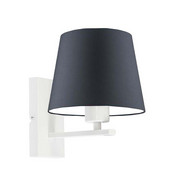 Biały kinkiet ścienny do sypialni HVAR z grafitowym kloszem