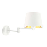 Biały kinkiet ścienny z regulowanym ramieniem LUGO GOLD