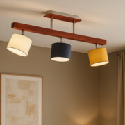 Kolorowa lampa przysufitowa z drewna HOLLYWOOD regulowana LED