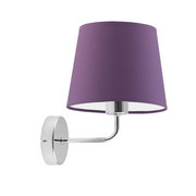 Elegancki kinkiet do salonu RIMINI w stylu art deco z fioletowym abażurem