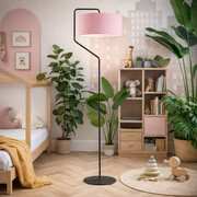 Różowa lampa podłogowa LED do pokoju dziecka TESALLIA z abażurem
