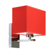 Czerwony kinkiet ścienny z abażurem MALAGA