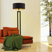 Czarna lampa podłogowa glamour KALIFORNIA GOLD