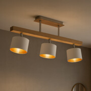 Biały plafon drewniany z abażurami ze złotym wnętrzem HOLLYWOOD GOLD