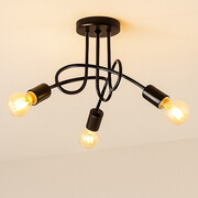 Nowoczesna 3-punktowa lampa sufitowa do salonu ETICA 3 w kolorze czarnym