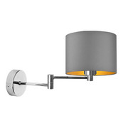 Skandynawska lampa ścienna na wysięgniku BRAGE GOLD w szarym kolorze