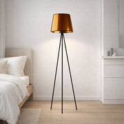 Lampa podłogowa trójnóg czarna RENO MIRROR