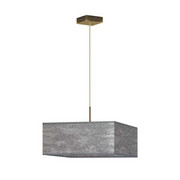 Designerska lampa wisząca nad stół z kwadratowym abażurem 40x40 cm BOGOTA - kolor szary melanż
