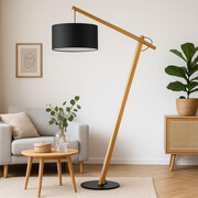 Ekskluzywna lampa stojąca z drewna TORINO