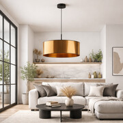 Miedziana lampa wisząca nad stół SINTRA MIRROR fi - 50 cm