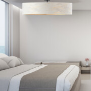 Designerska lampa sufitowa z abażurem GRENADA MARMUR fi - 100 cm - kolor biały
