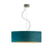Welurowy żyrandol HAJFA VELUR fi - 60 cm kolor zieleń butelkowa ze złotym wnętrzem
