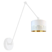 Biała lampa ścienna na wysięgniku ruchomym TESNUS GLAM