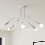 Biała 5-płomienna lampa sufitowa do salonu LED ETICA 5