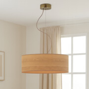 Nowoczesna lampa wisząca nad stół z abażurem PVC HAJFA ECO fi - 50 cm - kolor dąb sonoma