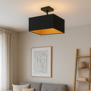 Czarny plafon sufitowy 40x40 cm kwadratowy ALBA GOLD