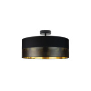 Lampa sufitowa WENECJA GLAM fi - 40 cm - kolor czarny ze złotym wnętrzem z czarnym ażurem
