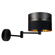 Czarny kinkiet ścienny glamour do salonu BRAGE GLAM lampa ścienna na wysięgniku ruchomym