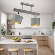 Drewniana lampa sufitowa 2-punktowa LED EPIR GOLD w stylu skandynawskim