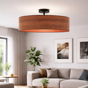 Nowoczesna lampa sufitowa do salonu z okrągłym abażurem GRENADA ECO fi - 80 cm ECO - kolor kasztanowy