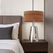 Duża lampa stołowa do salonu THOR ECO z abażurem