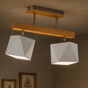 Lampa sufitowa z ruchomymi źródłami światła ASTIR na drewnianej listwie